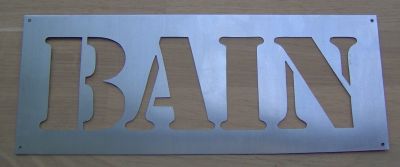 Deko-Schablone , Buchstabe Metall Zink BAIN