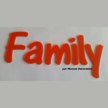 Deko-Brief Family aus Plexiglas , Höhe 30 cm